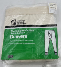 VTG Sears Thermal Pants Mens Sz XL Circular Knit Ankle Length Drawers NEW