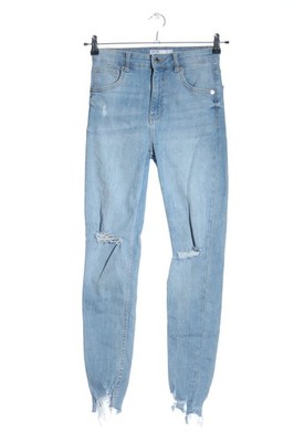 BERSHKA High Waist Jeans Damen Jeans Gr. DE 38 blau Casual-Look