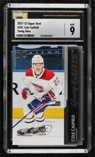 2021-22 Upper Deck Series 1 Young Guns Cole Caufield #201 CSG 9 Mint Rookie RC