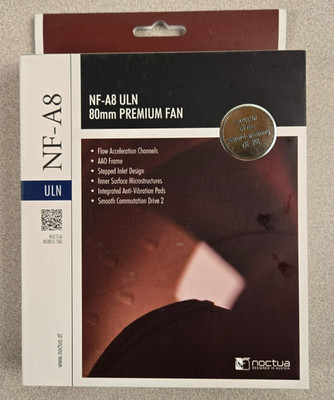 Noctua NF-A8 ULN 80mm Ultra-Low-Noise Fan 3-Pin SSO2 Bearing New in Box (b2)