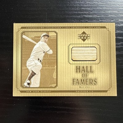MEL OTT 2001 Upper Deck Hall of Famers GAME-USED BAT Card #B-MO NEW YORK GIANTS