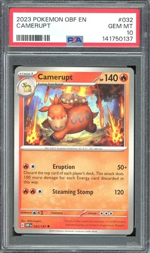 Pokemon TCG Scarlet & Violet Obsidian Flames #032 Camerupt PSA 10