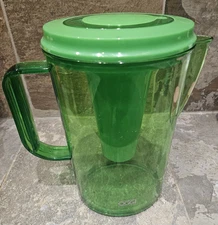 OGGI Ice Tube Party Pitcher 2 Liter Clear Green Plastic