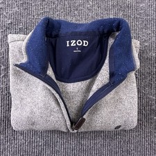 Izod Pullover Sweater Mens Large 1/4 Zip Mock Neck Long Sleeve