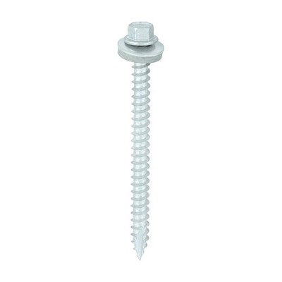 Timco - Thin Sheet Metal to Timber Screws Hex Slash Point Silver 6.3x80-100 Pcs