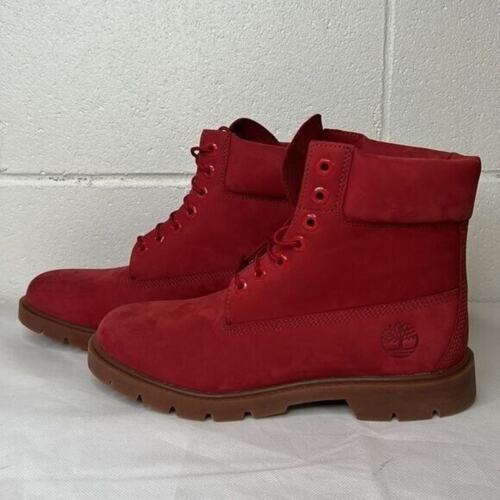Bottes Timberland rouge rubis/gomme premium imperméables 6 pouces daim A66122 neuves taille 11 - Photo 2 sur 3