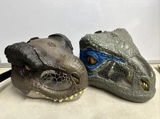 Jurassic World Chomp 'n Roar Mask Velociraptor & Tyrannosaurus Dinosaur Masks