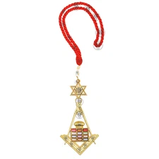 Masonic Mason neck Red Cord With Chapter Past High Priest Jewel - Royal Arch