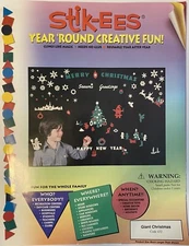 Christmas Decorations 9” Tall Tree 180 PCs Vintage Stik-EES Decals Window Clings