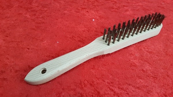 DrahtbüRste Holz Geschweift V2A 3 Rhg. HandbüRste MetallbüRste ReinigungsbüRste-image