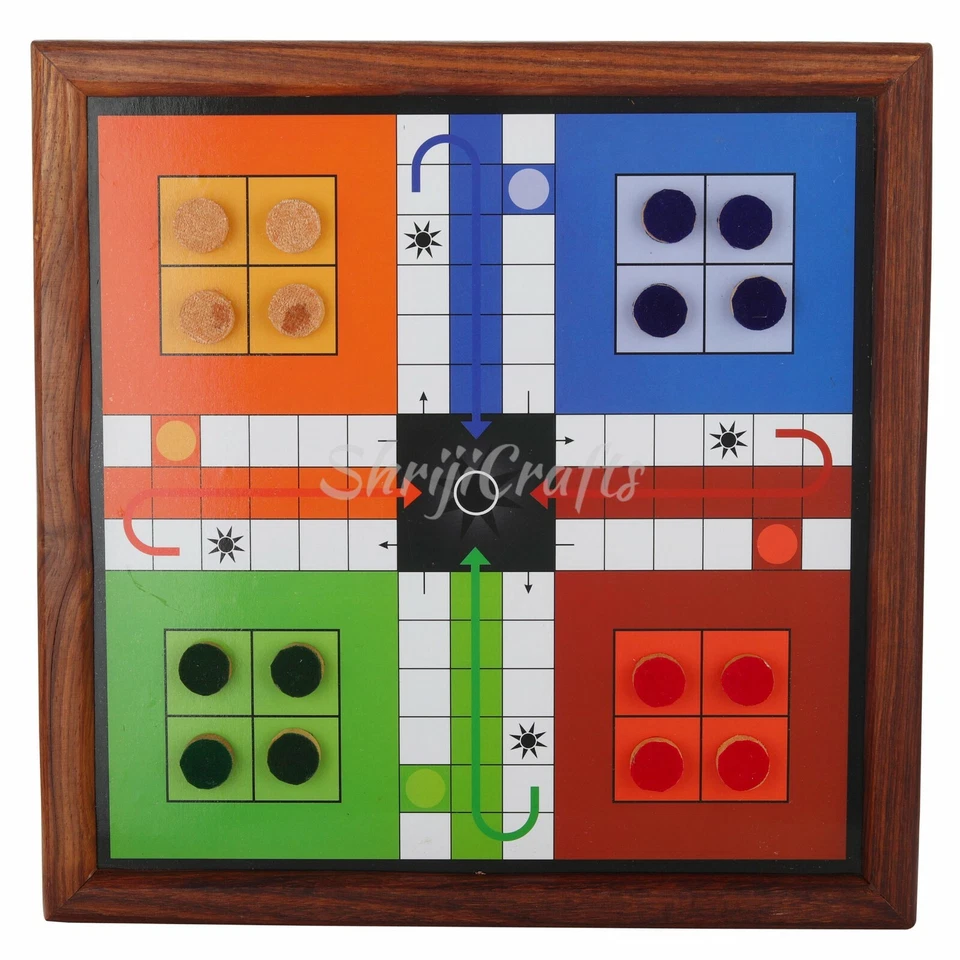 New Magnetic Ludo Snake ladder 2 in 1 Travel Board Family Game Wooden Reversible - Image 3 of 4