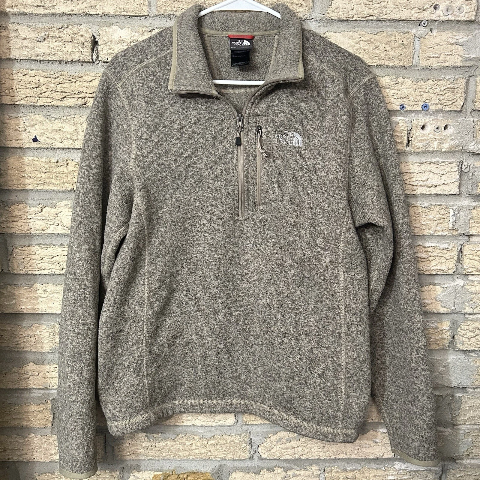 The North Face Sweater Men's M Gray 1/4 Zip Fleece Jacket Pullover