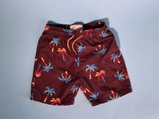 Appaman swim trunks, Black with Jamaica Palm Trees Boys 8, Full Netting