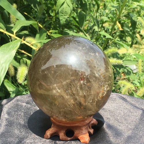 3.6LB Natural Smoky citrine Sphere Ball Quartz Crystal Reiki Healing -0 - Picture 9 of 9