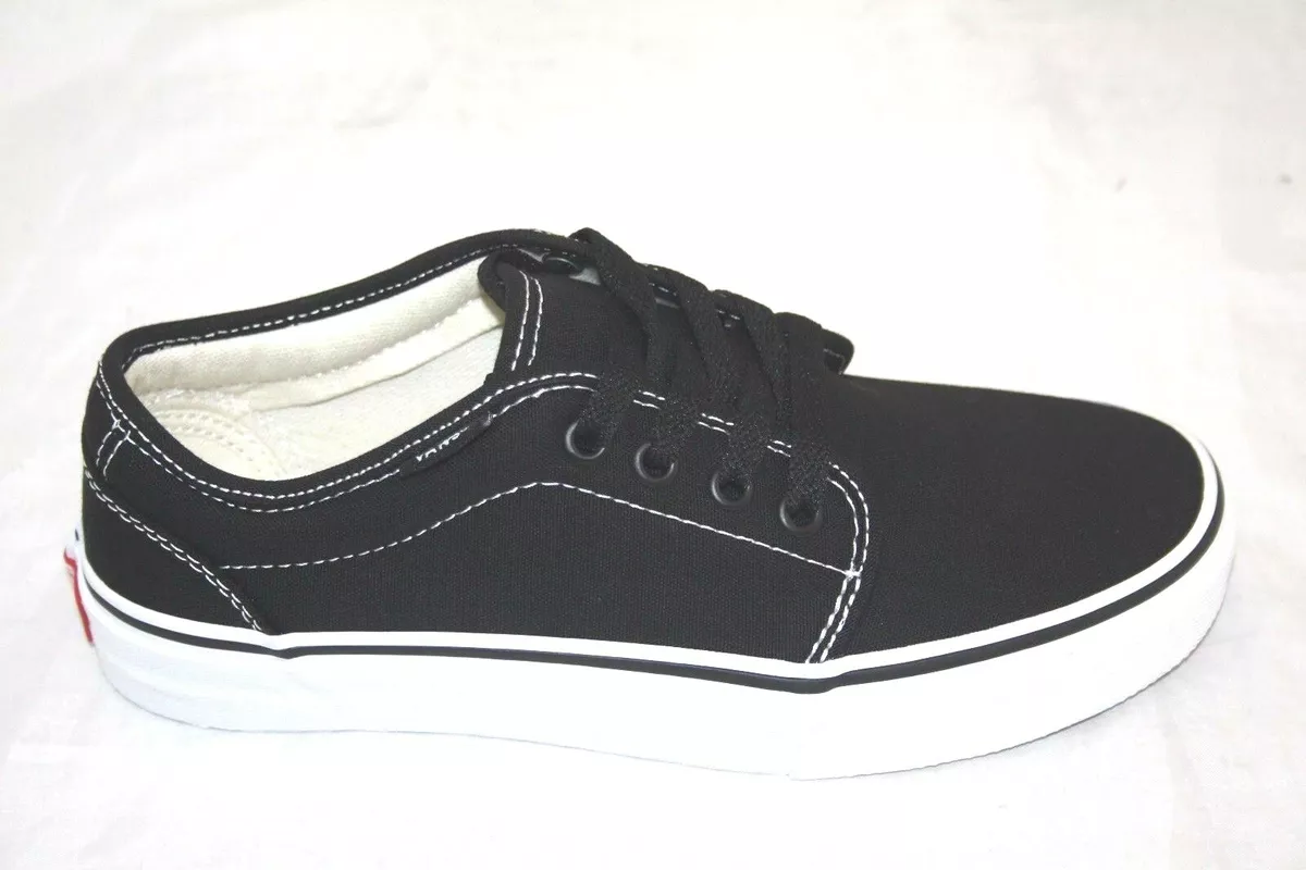 UNISEX SHOE VANS 106 VULCANIZED BLACK WHITE LOW TOP LACE UP VN