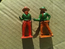 Johillco or Crescent, American Old West Cowboys, vintage 54mm lead, DJ