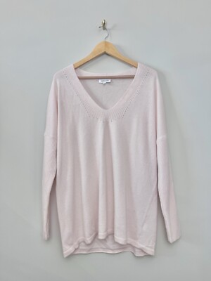 Haven Well Within Cashmere Sweater Size Large Pink Long Sleeve V Neck Womens 