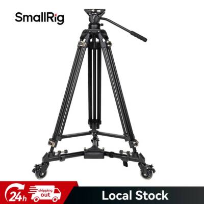 SmallRig Manfrotto QR Plate Professional Video Tripod 3751 with Tripod Dolly