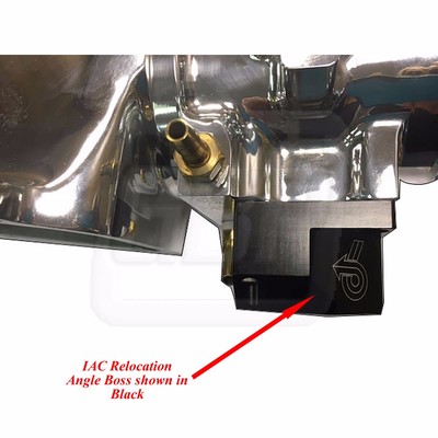 1986-1987 Grand National Throttle Body IAC Relocation Kit Angle Boss - BLACK