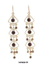 Swarovski Crystal Chandelier Earrings - Topaz - ER-1479GD-TP