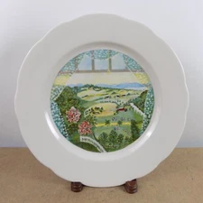 Syracuse China Grandma Moses 12.25" Plate Hoosick Valley from the Window