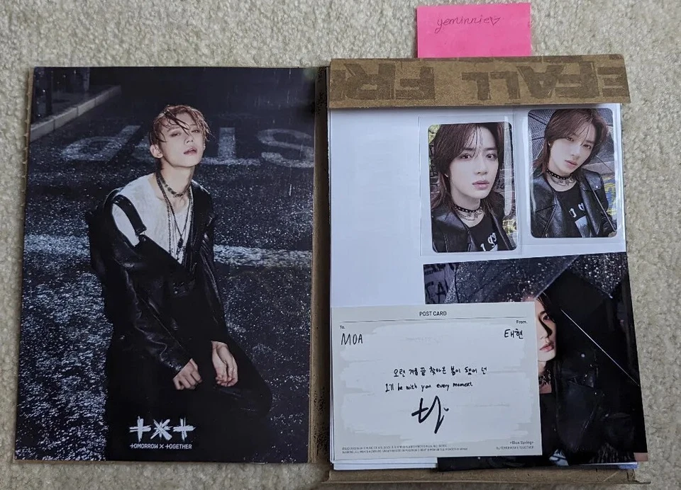 TXT Freefall Reality Album Taehyun Autographed Signed Card + Beomgyu Photocards Foto 3 de 4