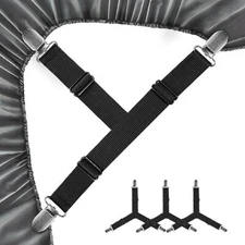 Sheet Fastener, Bed Sheet Holder Strap for Full, Triangle Sheet Straps(4pcs)