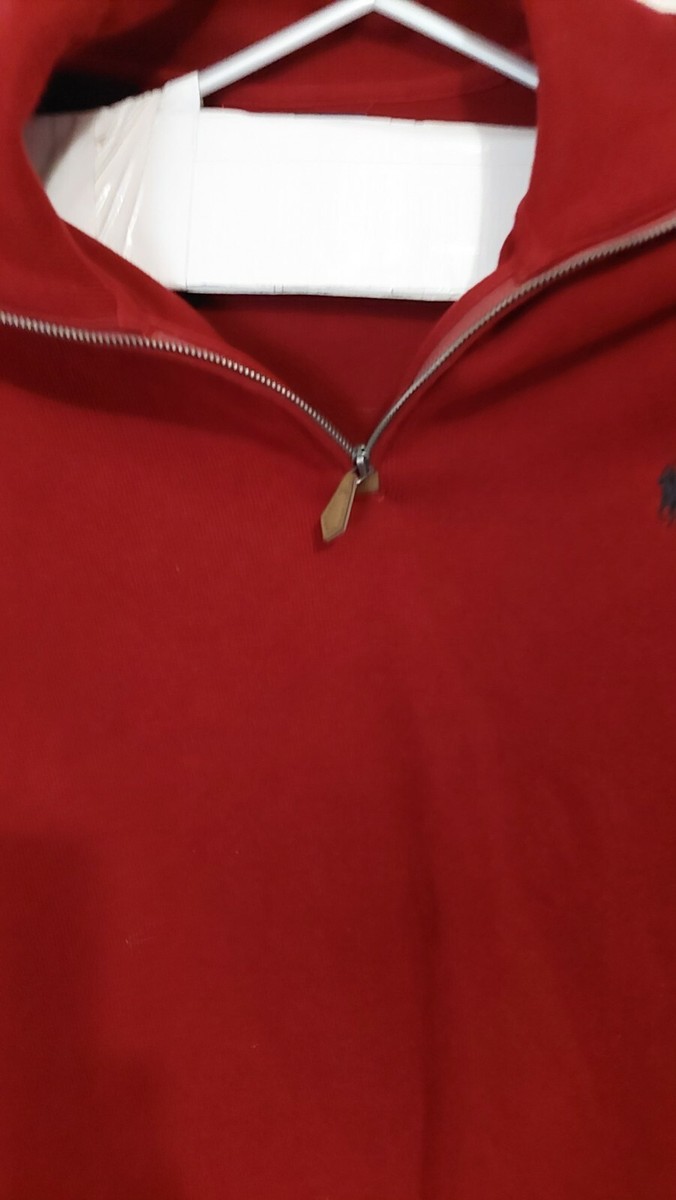 Ralph Lauren Polo 1/2 Zip Mock Neck Sweat Shirt Men XL blue pony