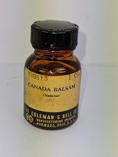 Coleman & Bell CANADA BALSAM Microscope Mounting Fluid Cover Glass FULL BOTTLE