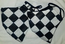 2 Pack - Black White Checkered handmade Facemasks