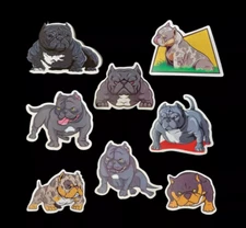 Micro Bully Dog Stickers, Micro Bull Decals, Exotic Bully Lover Sticker, 8pk