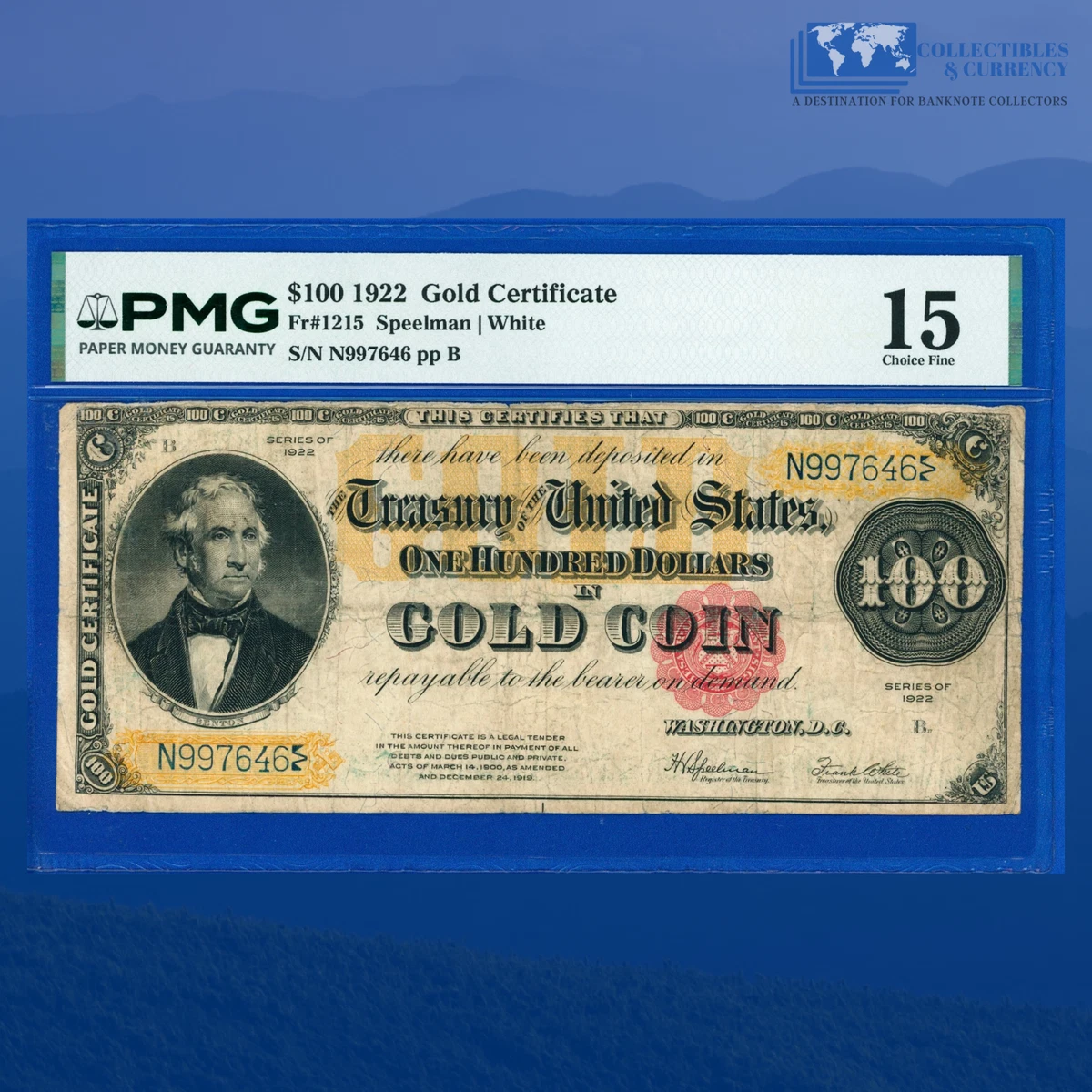 US Gold $100 1922 Year Large Certificates for sale | eBay