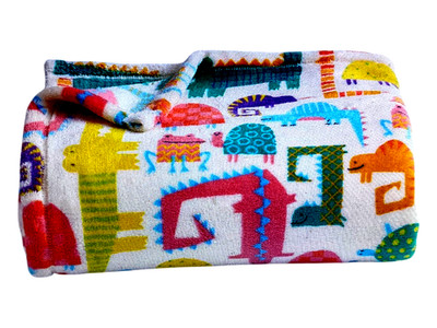 The Big One Oversized Supersoft Colorful Critters Plush Throw Blanket 60'' X 72''