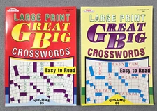 Lot Of 2 Large Print Great Big Crosswords Books