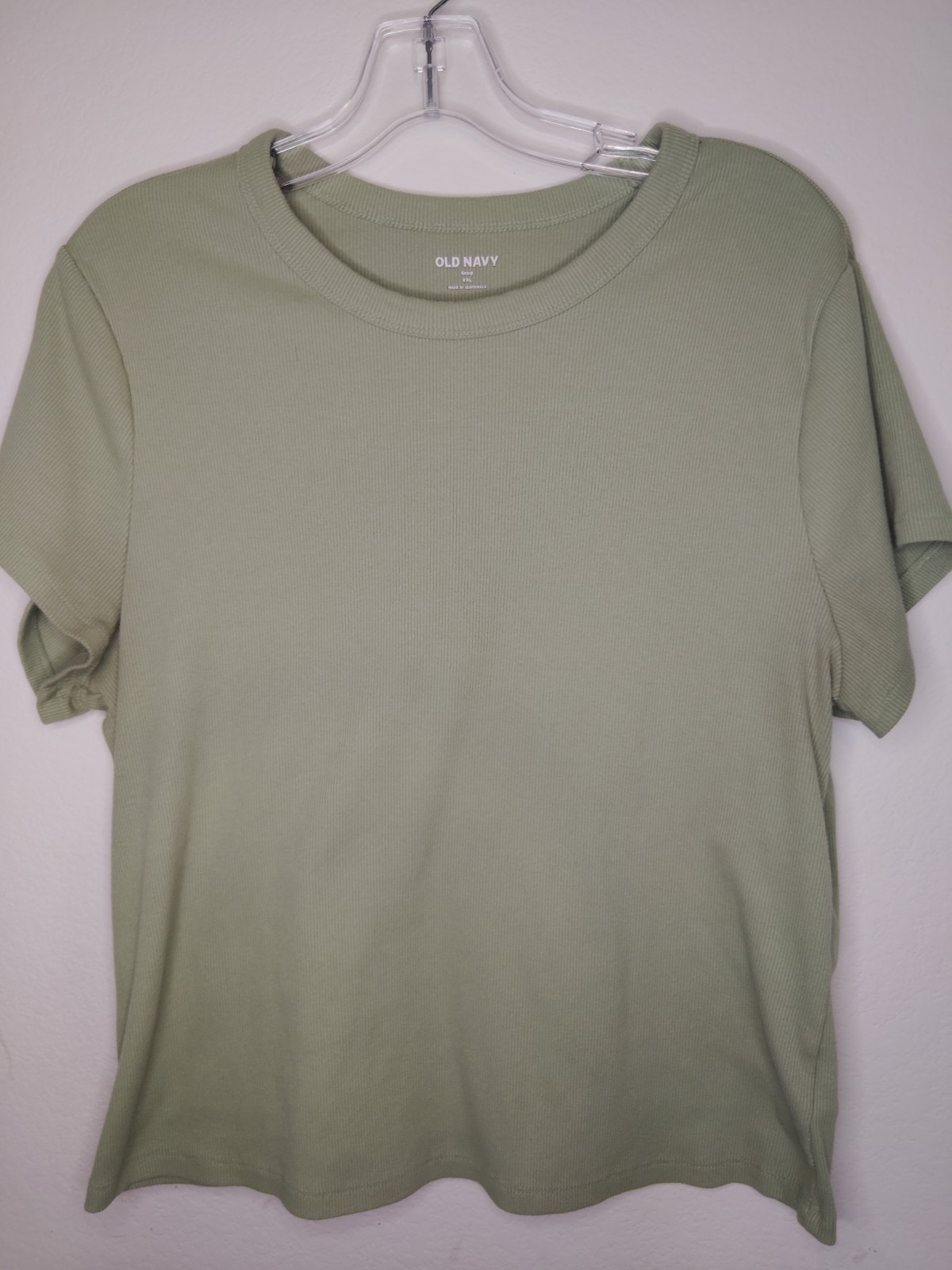 Old Navy Snug Ribbed Tee Shirt - Women's XXL - Sage Green Short Sleeve