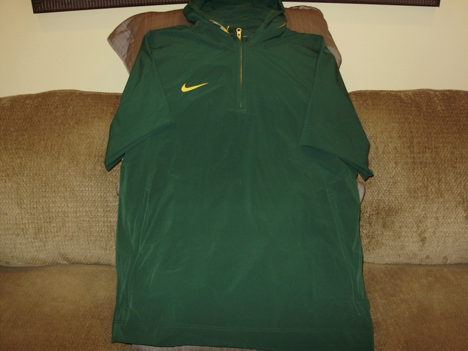 SACAI X NIKE Nike Woven Coaches FJ9548 verde oro S S 1 4 zip golf felpa con cappuccio giacca a vento uomo 2XL