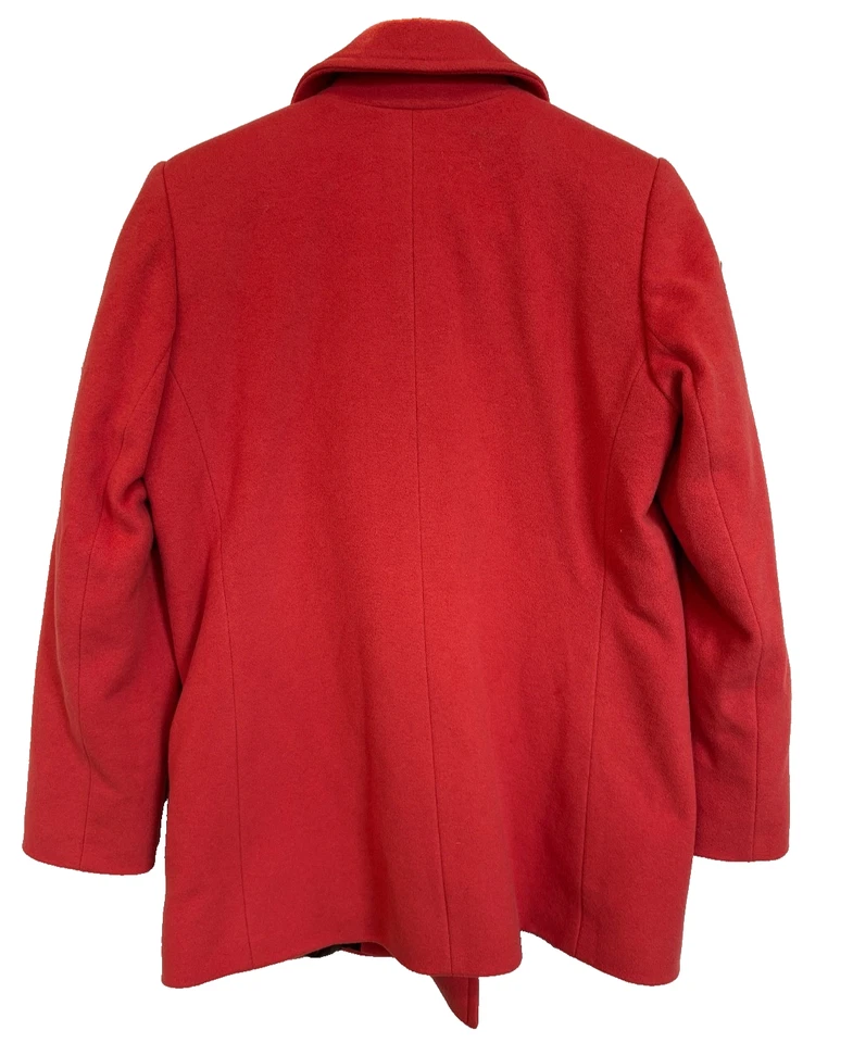 L. L. Bean Double Breasted Pea Coat Women's Petite Size 8 Salmon Wool Blend - Image 3 of 4