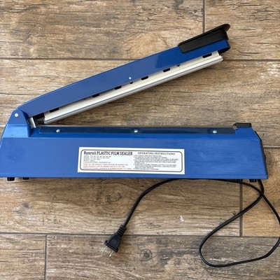 Runruii Plastic Film Sealer Manual Bags Heat Sealing Machine 12'' Blue PFS-300