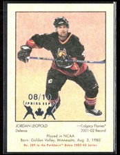 Jordan Leopold 2002-03 Parkhurst Spring Expo RC /10 B Calgary Flames