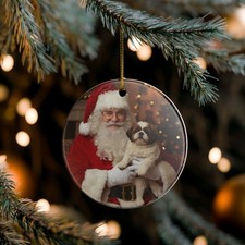 Shih Tzu Collectible Ceramic Christmas, Holiday Ornament-F101