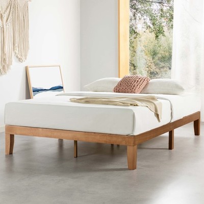 Mellow Naturalista Classic 12'' Wood Platform Bed with Slats, Cal King, Natural P