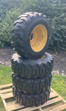 1 or 4-12-16.5 Skid Steer Tires/Rims/Wheels for Caterpillar & more-12X16.5-14PLY