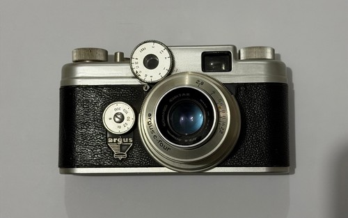 Vintage Argus C-Four 35mm Rangefinder Camera Cintar Lens Untested Used - 第 1/4 張圖片