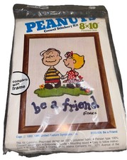 Vintage Peanuts Crewel Stitchery Kit “Be A Friend” 8110-007 8 x 10” Made In USA