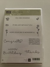 Stampin Up COTTAGE GREETINGS Stamp Set Phrases Birthday Congrats Thanks