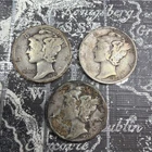 Lot of 3 Mercury Dimes 1935S. 1935P, 1938S - MD805