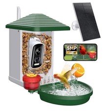 Smart Bird Feeder with Solar Powered Camera AI Identify Species 5MP HD