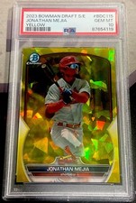2023 Bowman Draft Sapphire JONATHAN MEJIA YELLOW #/75 PSA 10 GEM MINT