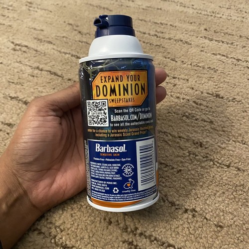 Jurassic World Dominion Barbasol Dilophosaurus Shaving Cream Can 10 oz