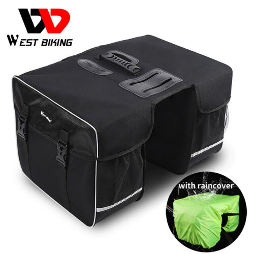 WEST BIKING Waterproof Bike Double Panniers Bag Bicycle Rear Rack Pack Trunk Bag - Picture 25 of 53